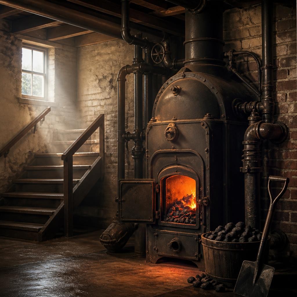 Illustration for the English word “furnace”