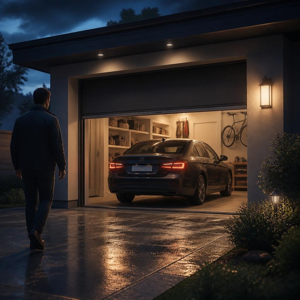 Illustration for the English word “garage”