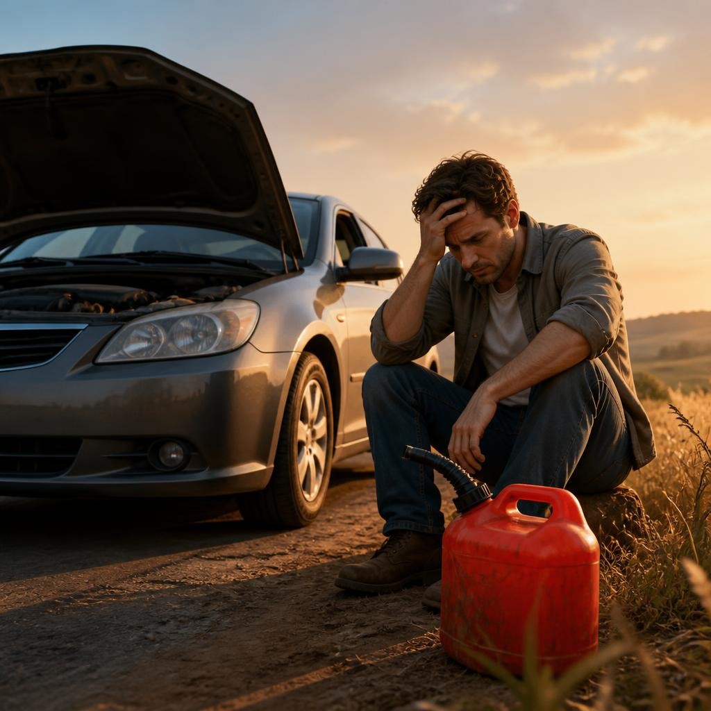 Illustration for the English word “gasoline”