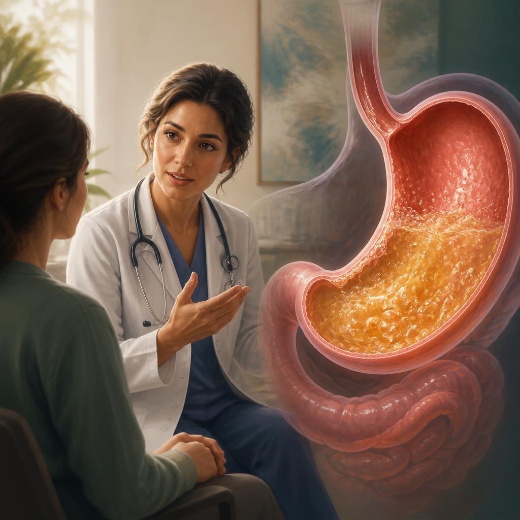 Illustration for the English word “gastric”