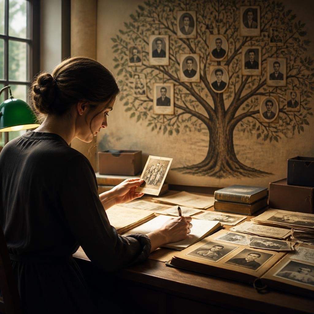 Illustration for the English word “genealogy”