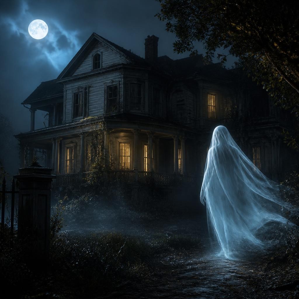 Illustration for the English word “ghost”