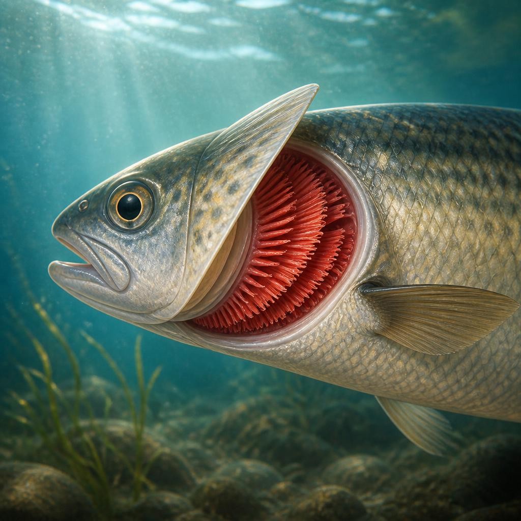 Illustration for the English word “gill”