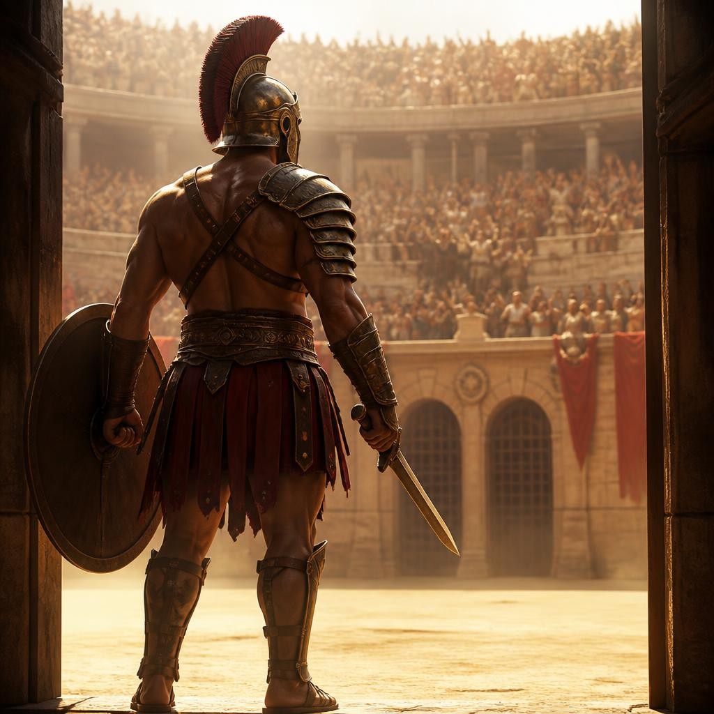 Illustration for the English word “gladiator”