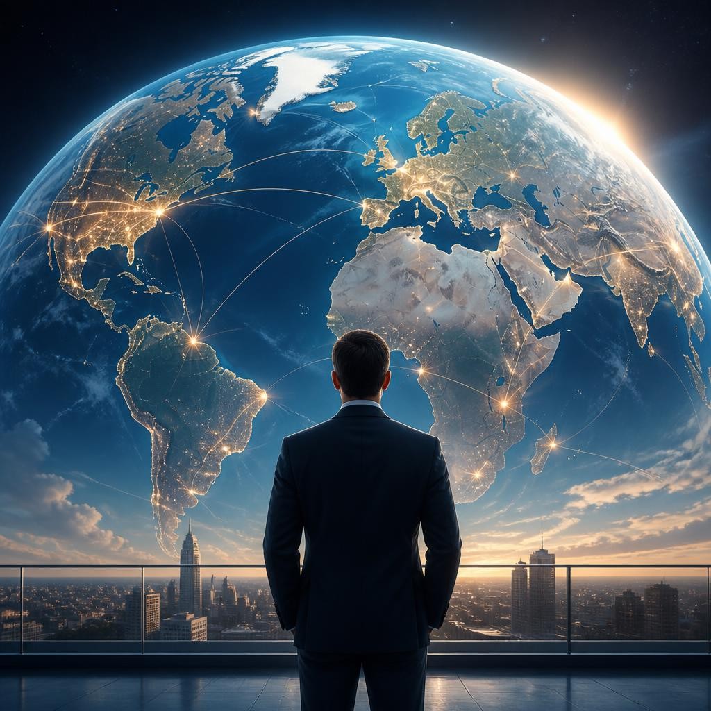 Illustration for the English word “global”