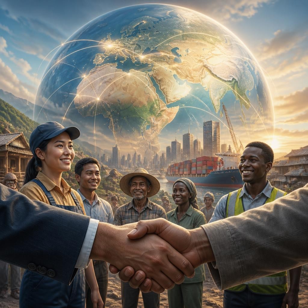 Illustration for the English word “globalization”