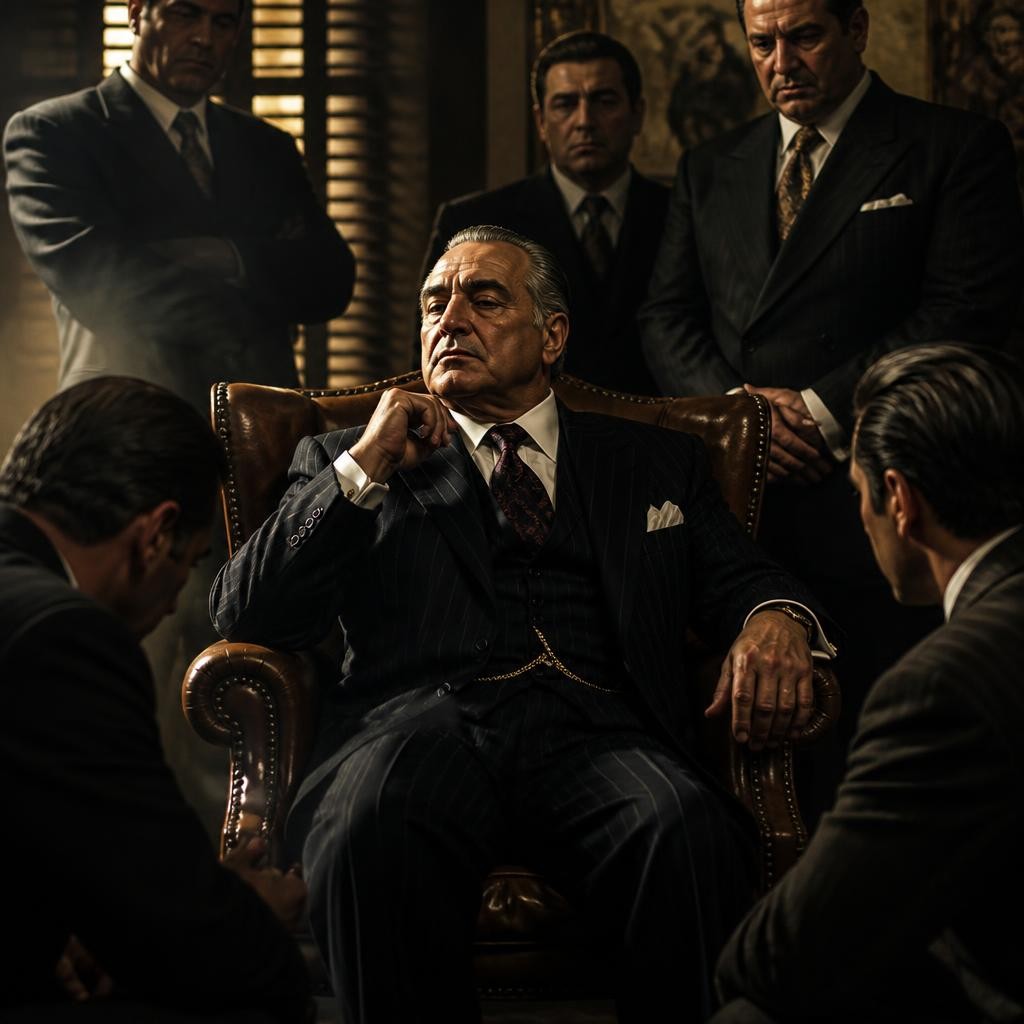 Illustration for the English word “godfather”