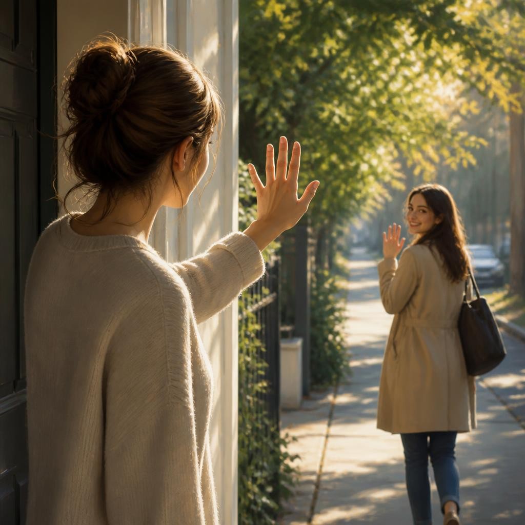 Illustration for the English word “goodbye”
