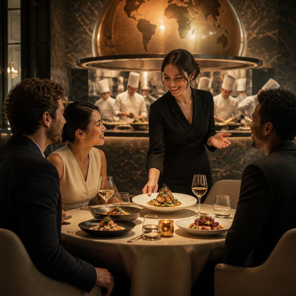 Illustration for the English word “gourmet”