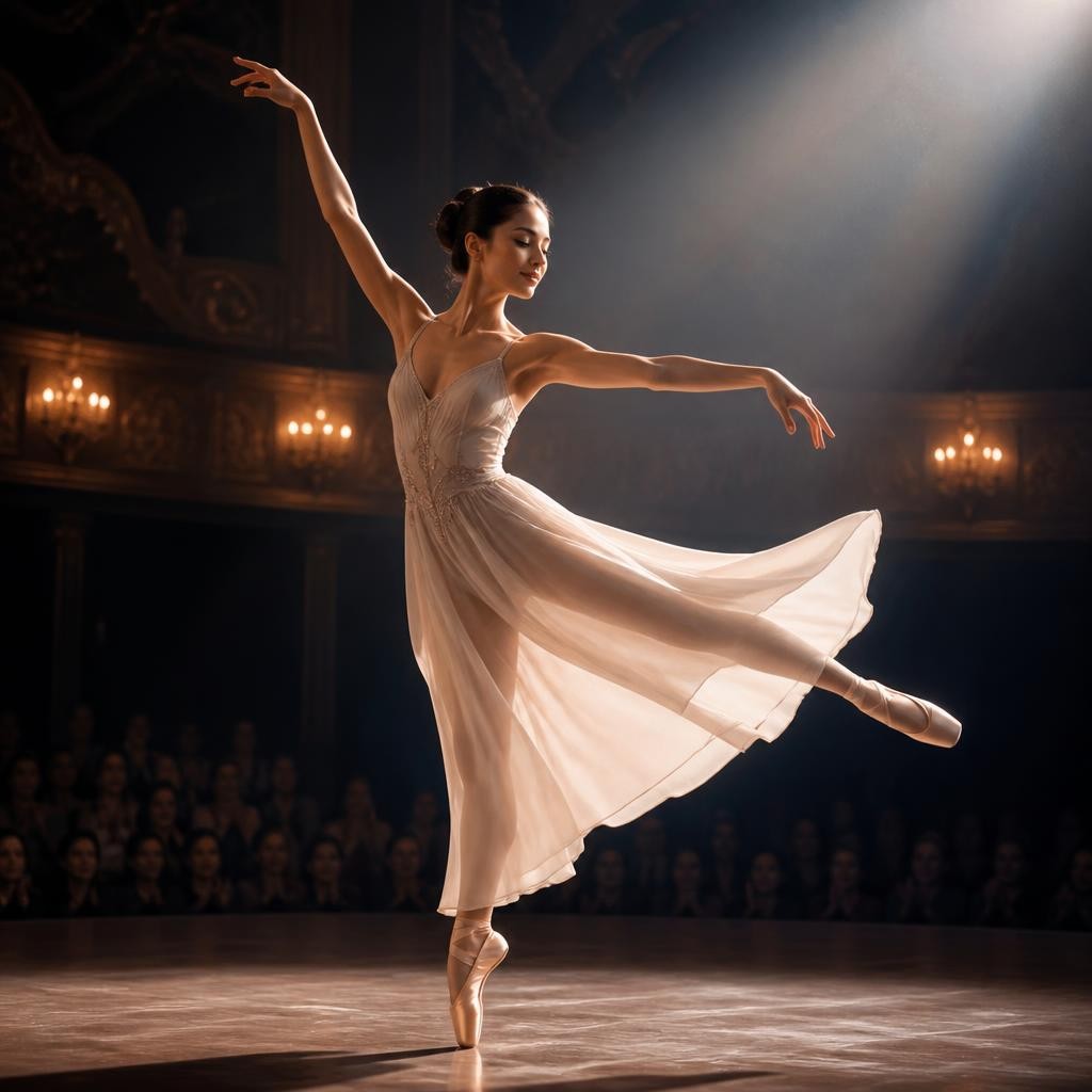 Illustration for the English word “gracefully”