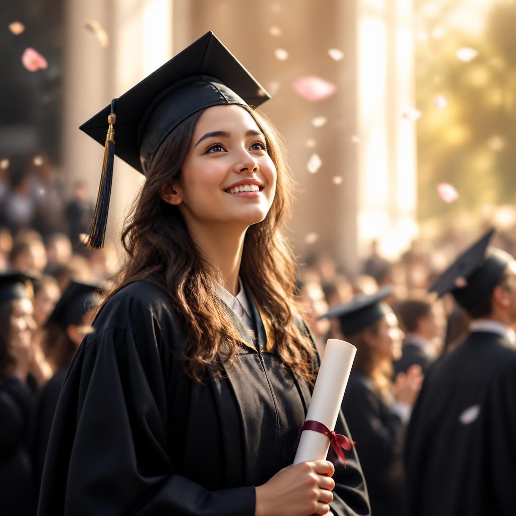 Illustration for the English word “graduate”