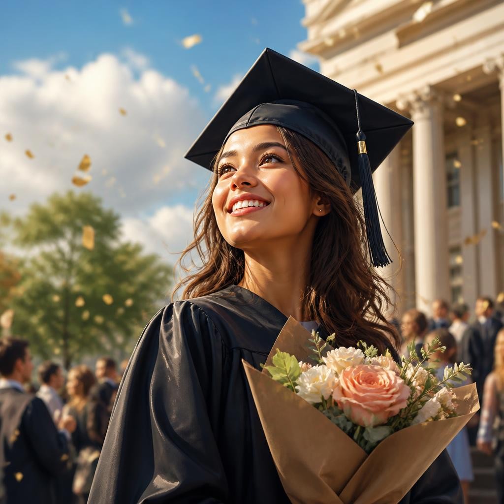 Illustration for the English word “graduation”