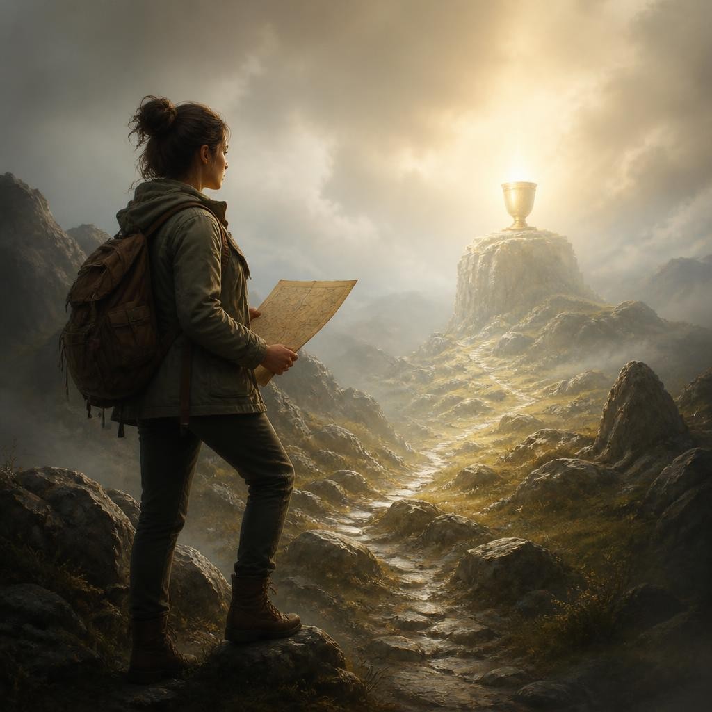 Illustration for the English word “grail”