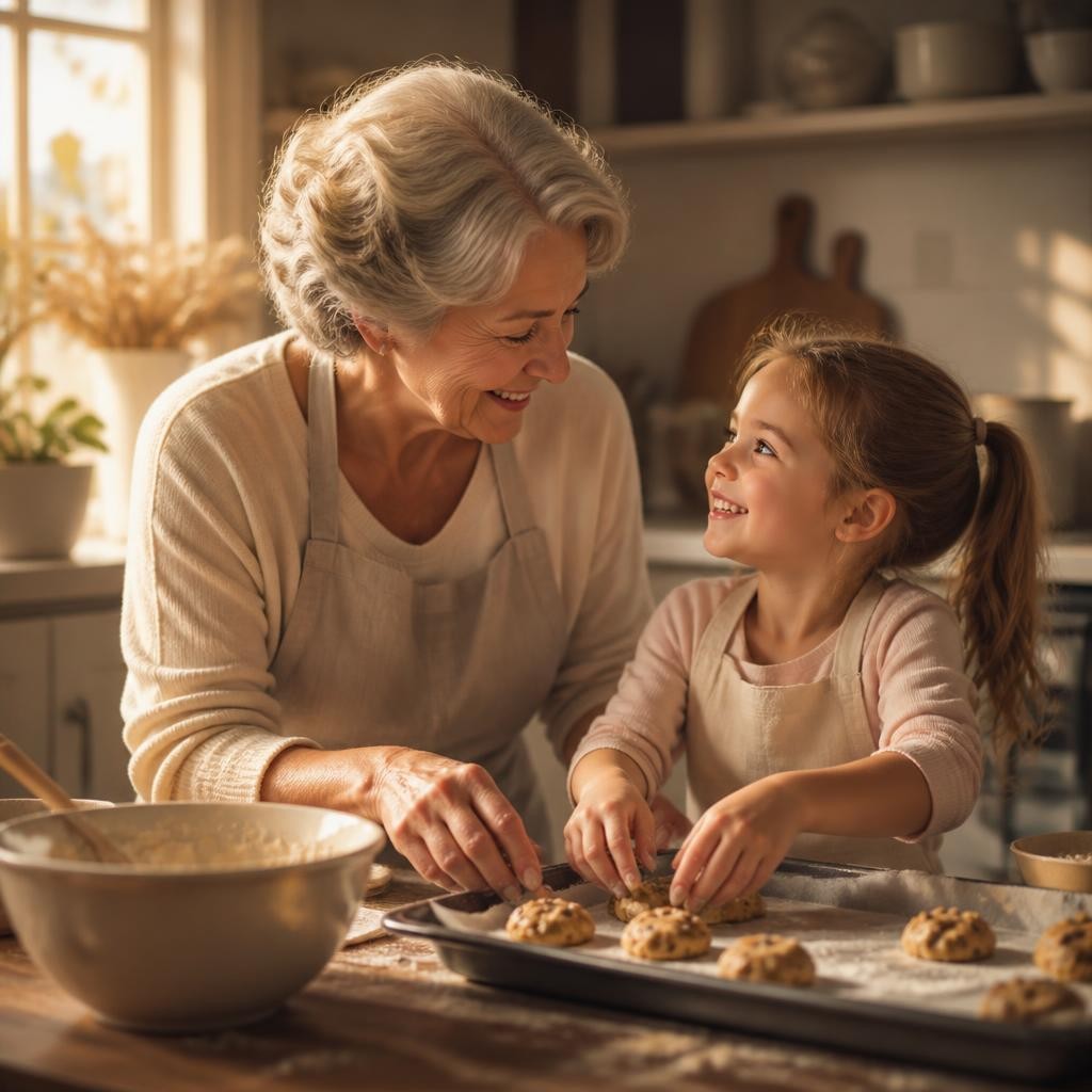Illustration for the English word “granddaughter”