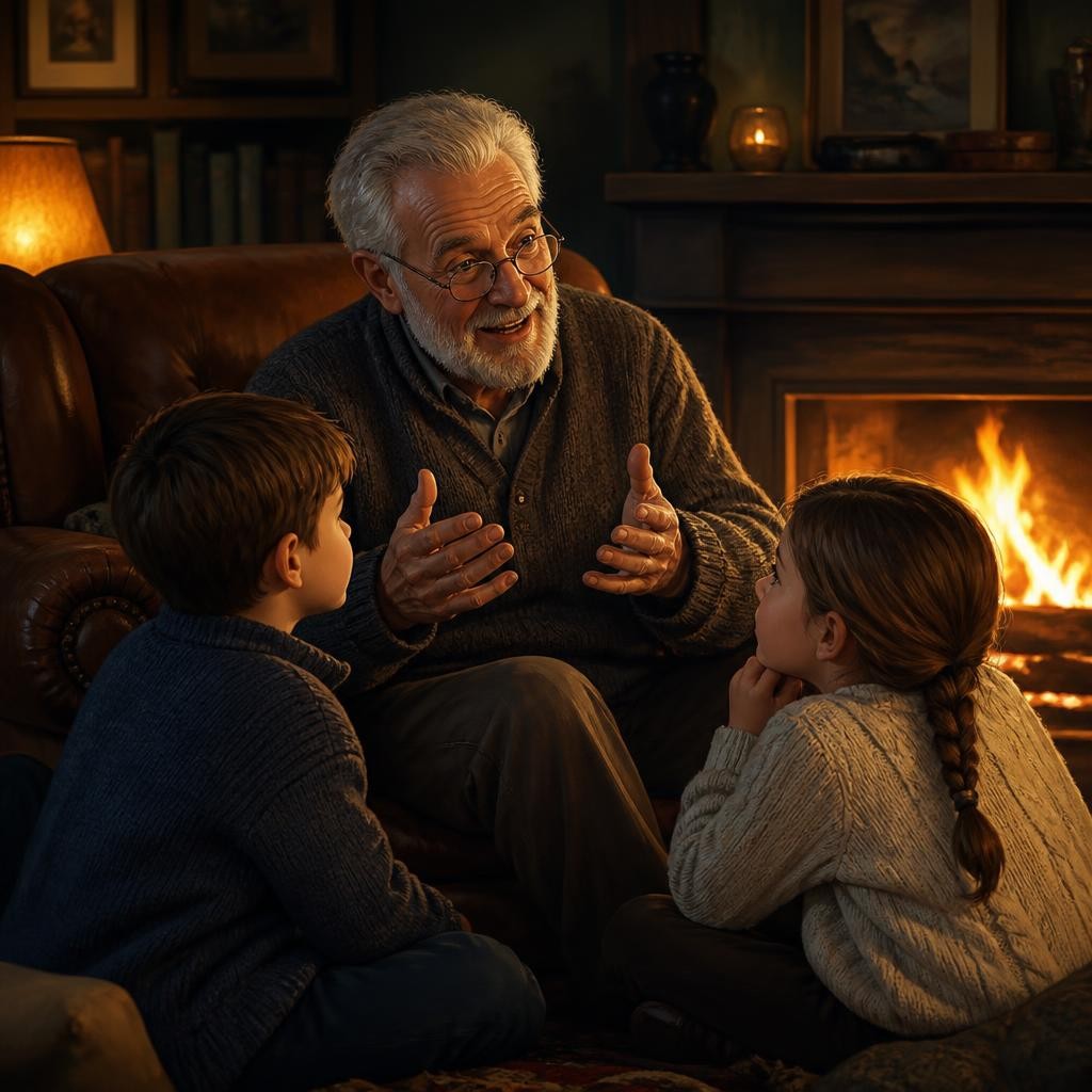 Illustration for the English word “grandfather”