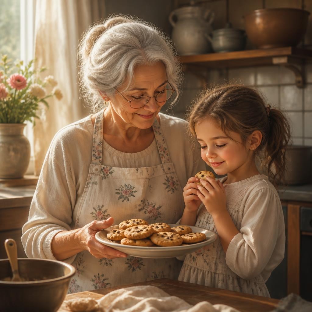Illustration for the English word “grandma”