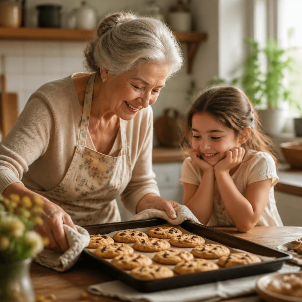 Illustration for the English word “grandmother”