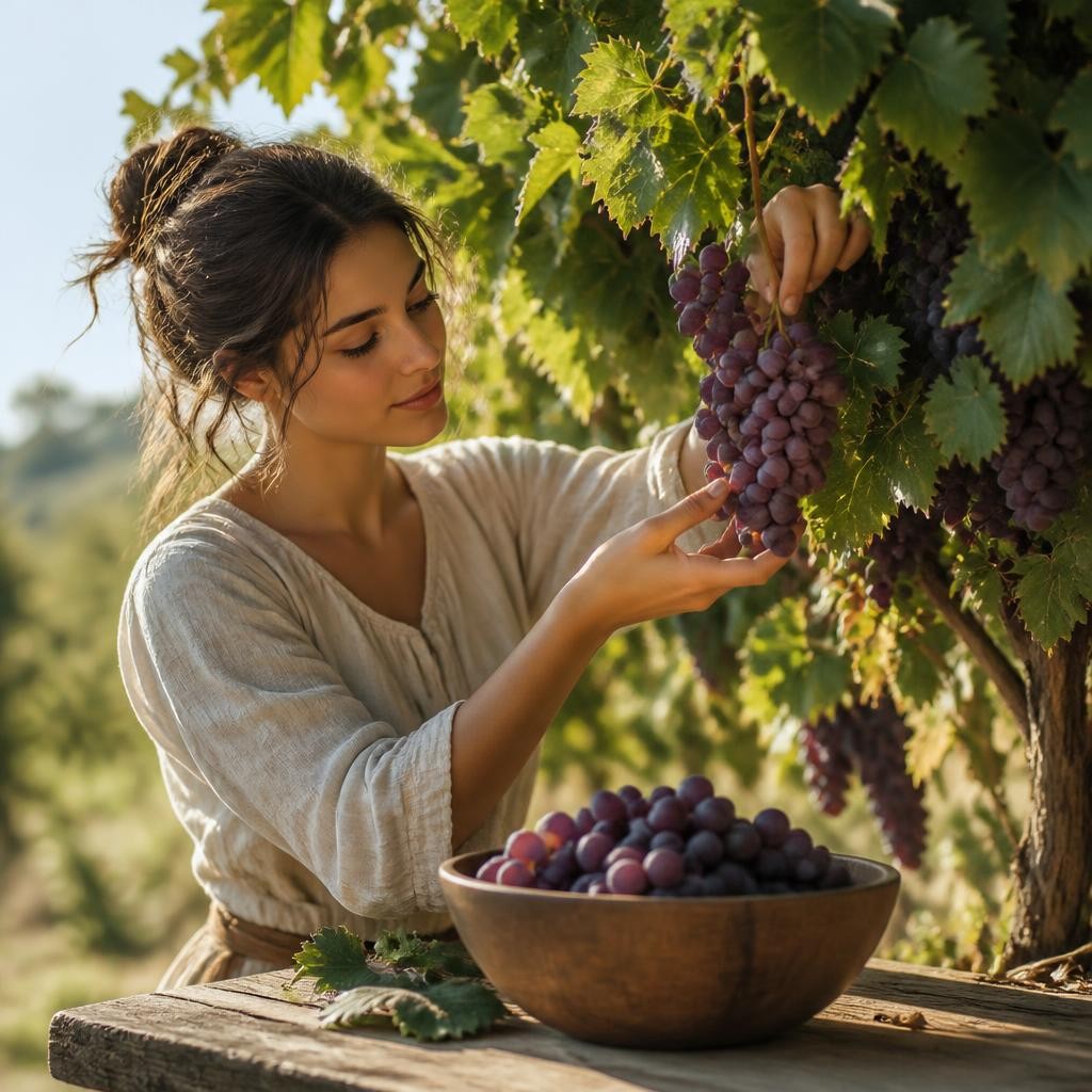 Illustration for the English word “grape”
