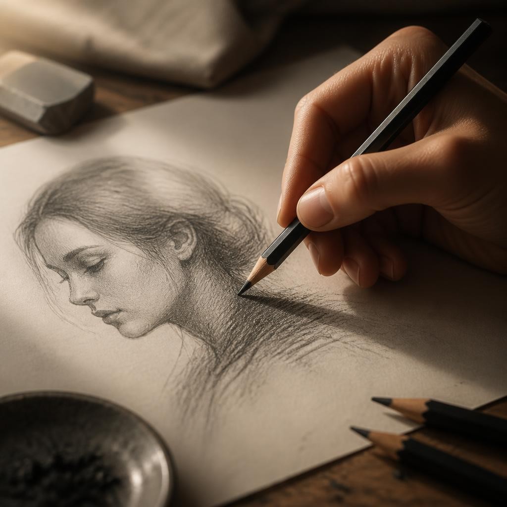 Illustration for the English word “graphite”