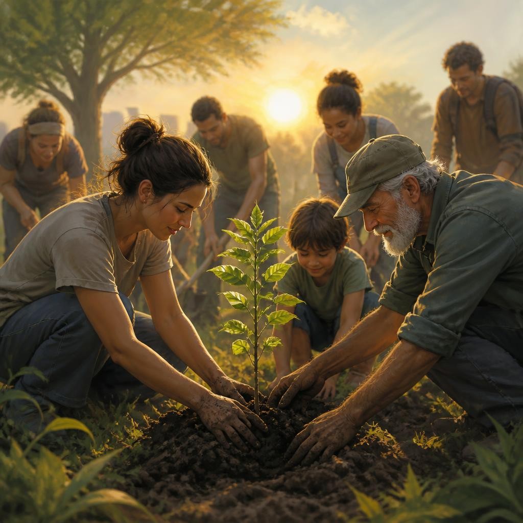 Illustration for the English word “grassroots”