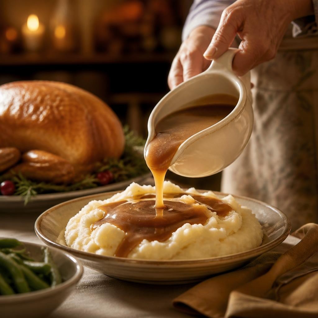 Illustration for the English word “gravy”