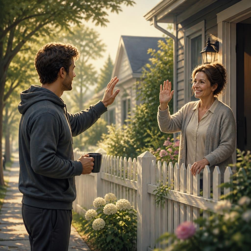 Illustration for the English word “greet”