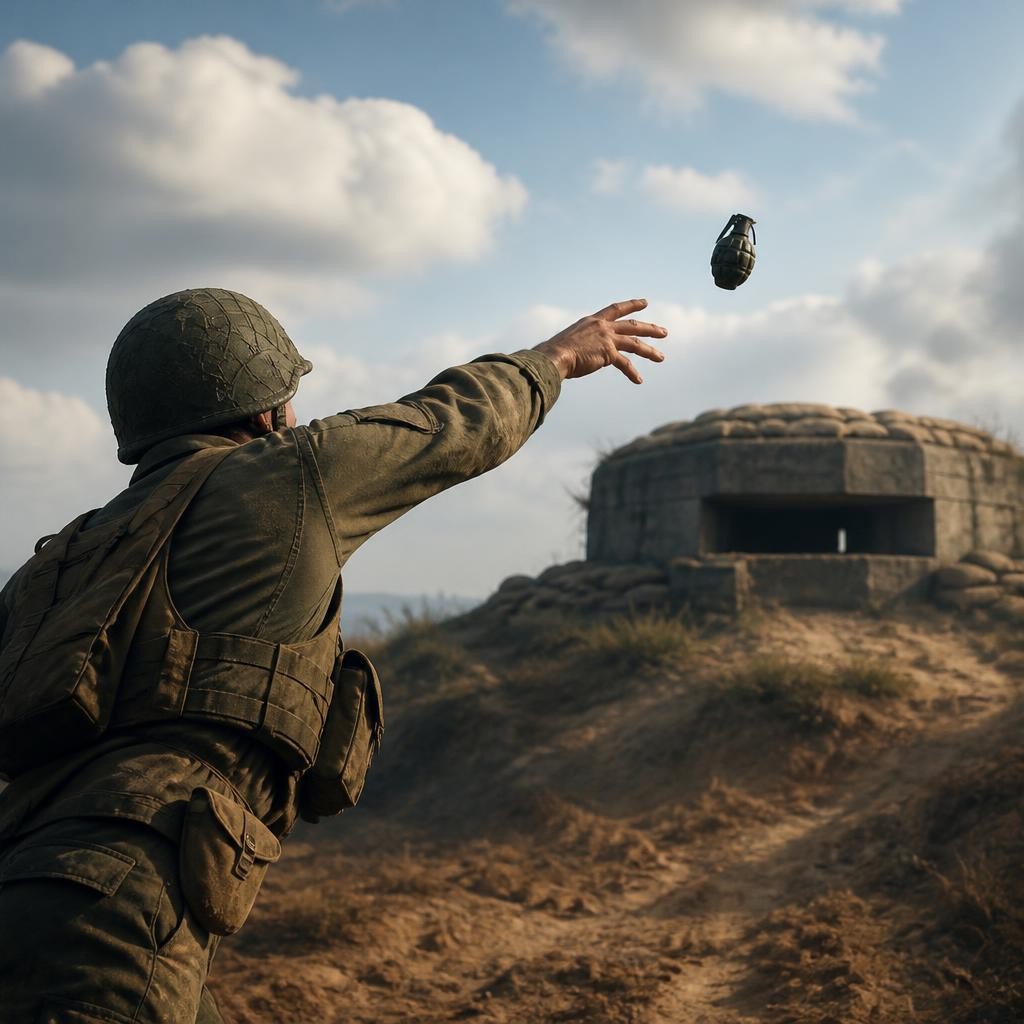 Illustration for the English word “grenade”