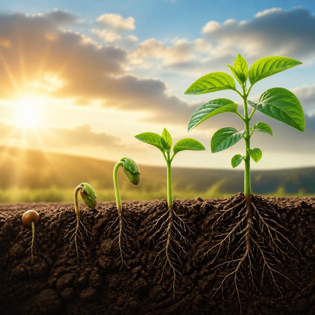 Illustration for the English word “growth”