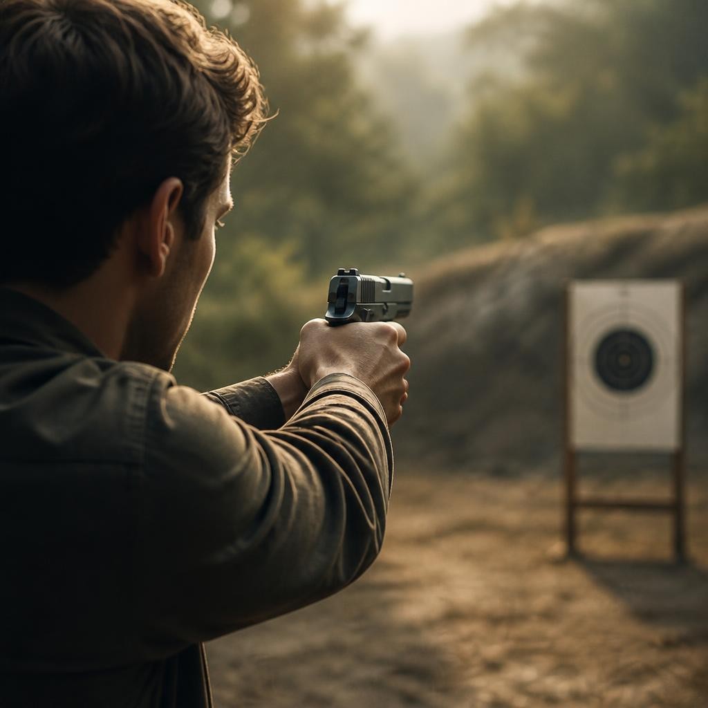 Illustration for the English word “gun”