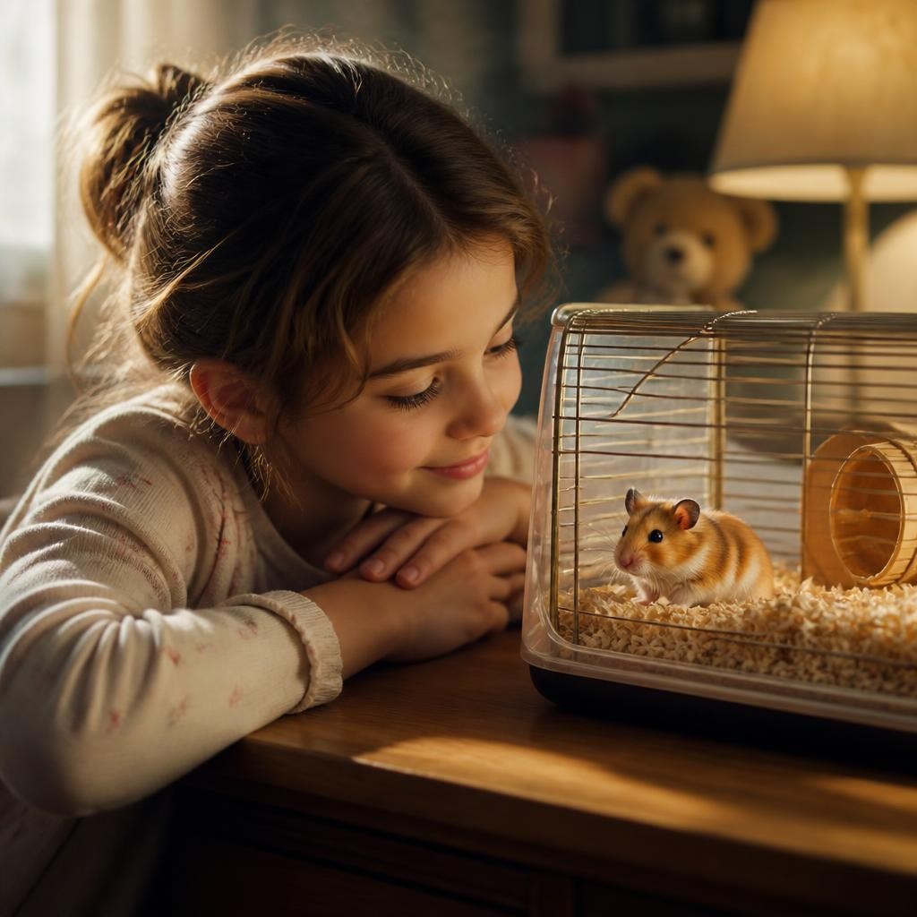 Illustration for the English word “hamster”