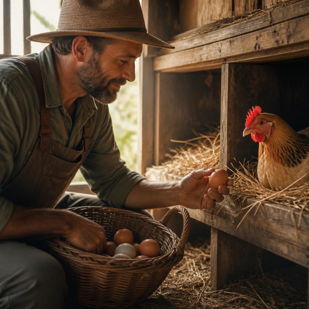 Illustration for the English word “hen”