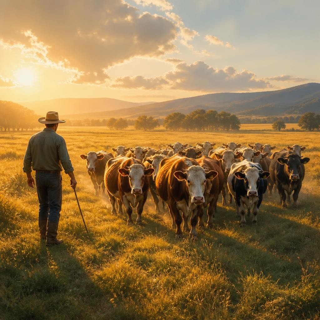 Illustration for the English word “herd”