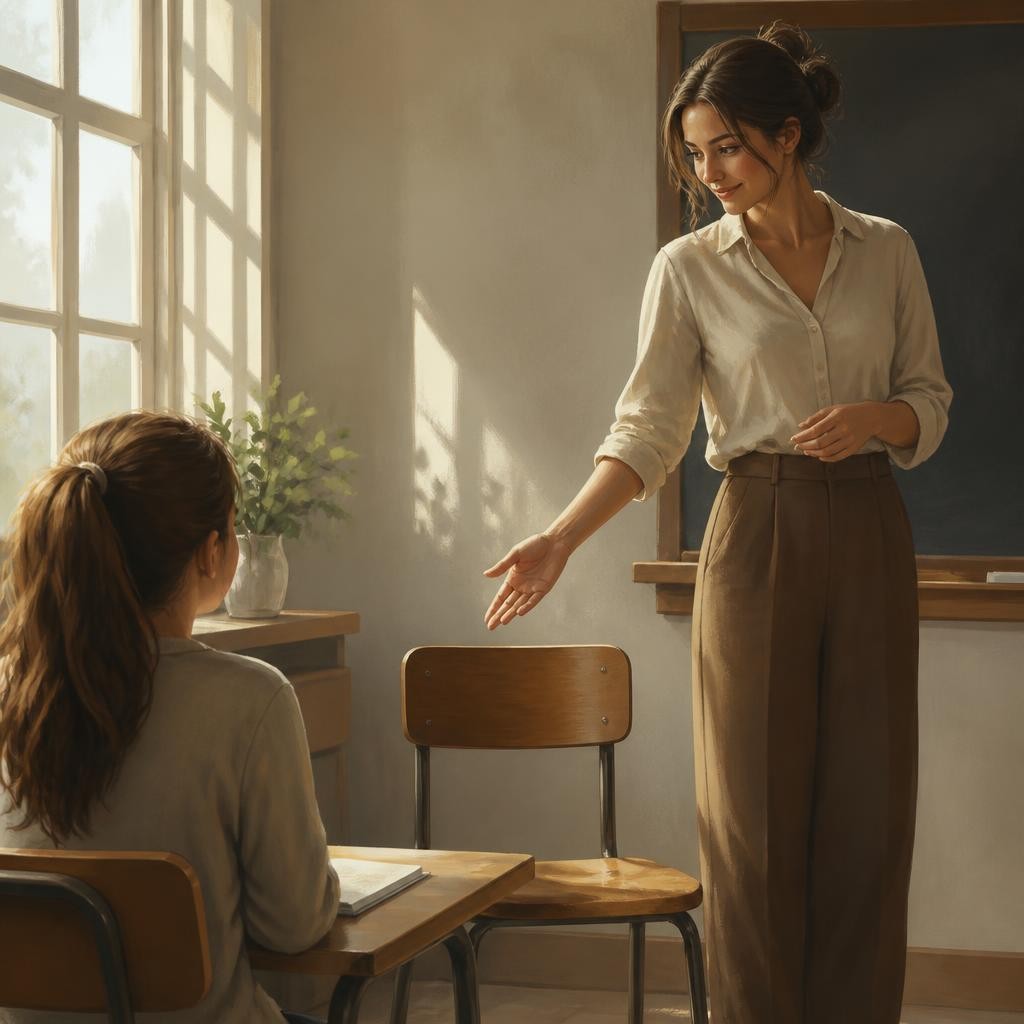 Illustration for the English word “here”
