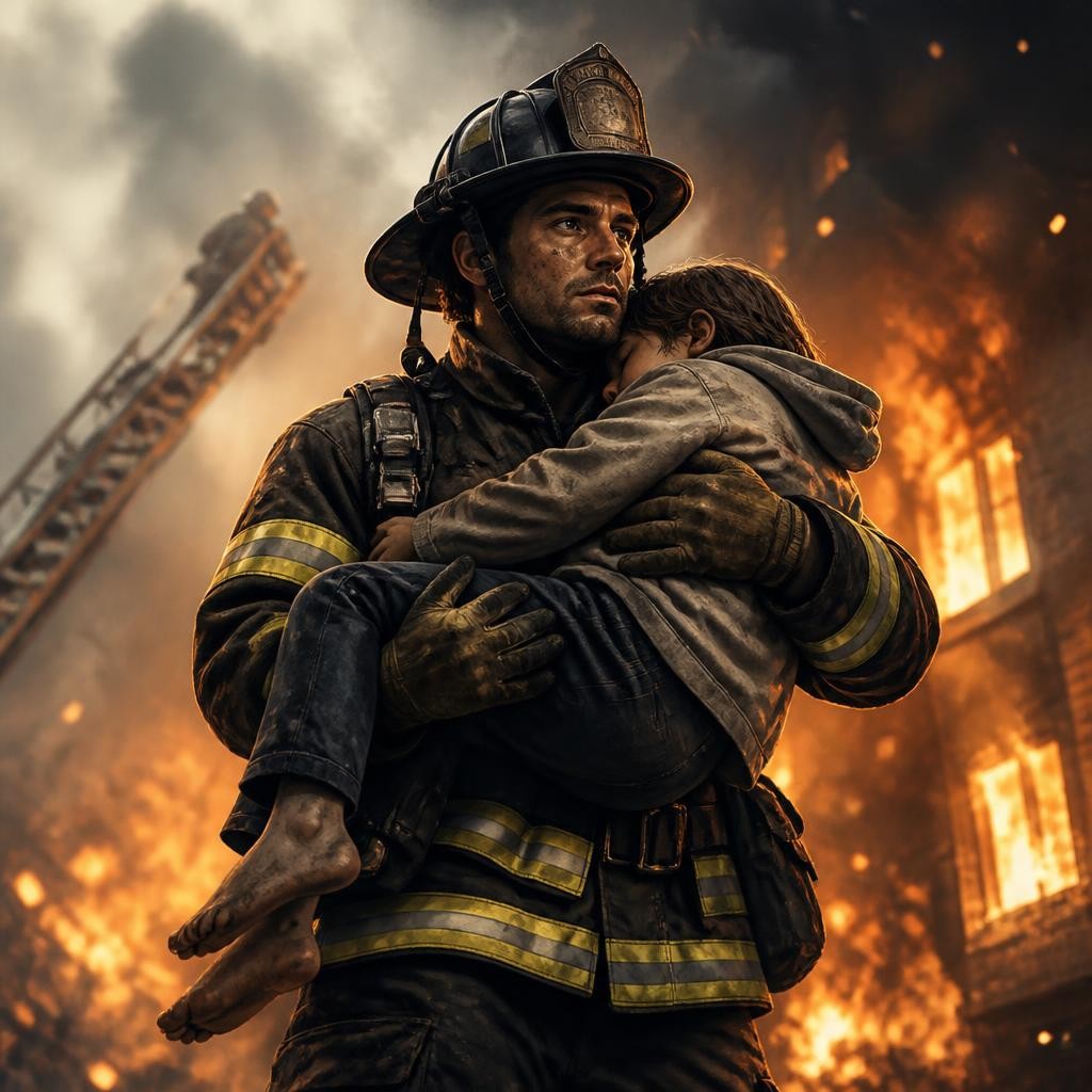 Illustration for the English word “heroism”