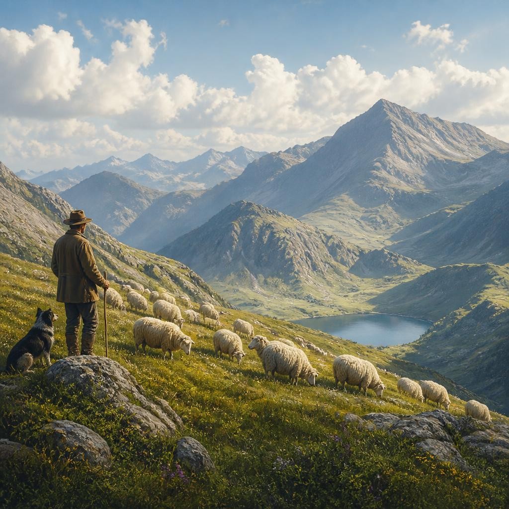 Illustration for the English word “highland”