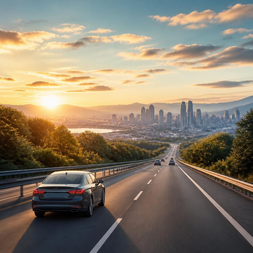 Illustration for the English word “highway”