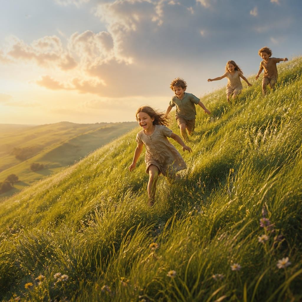 Illustration for the English word “hillside”