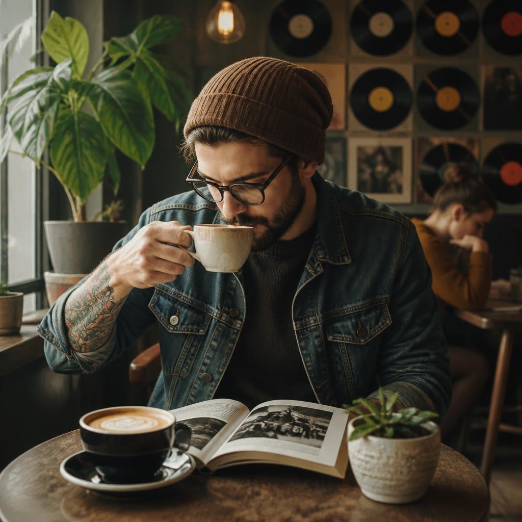 Illustration for the English word “hipster”