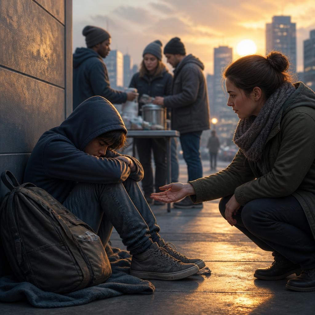 Illustration for the English word “homelessness”