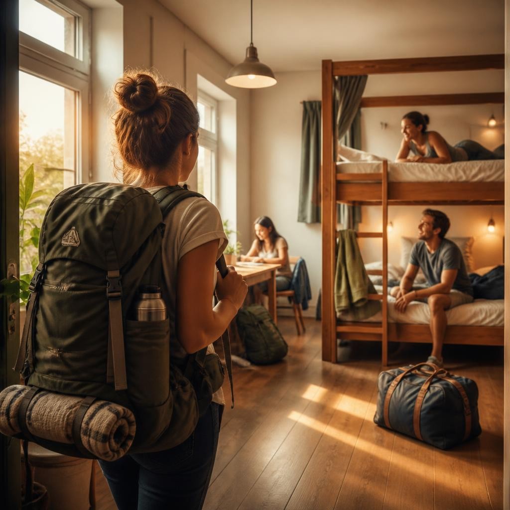 Illustration for the English word “hostel”