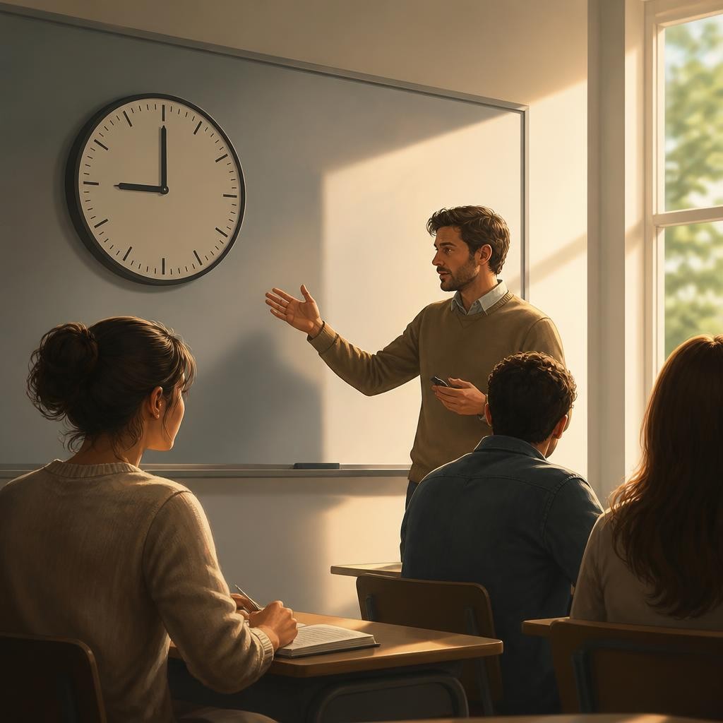 Illustration for the English word “hour”