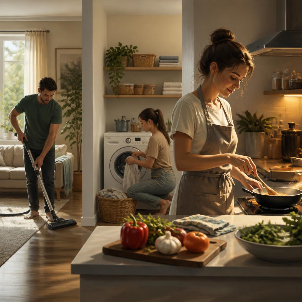 Illustration for the English word “household”