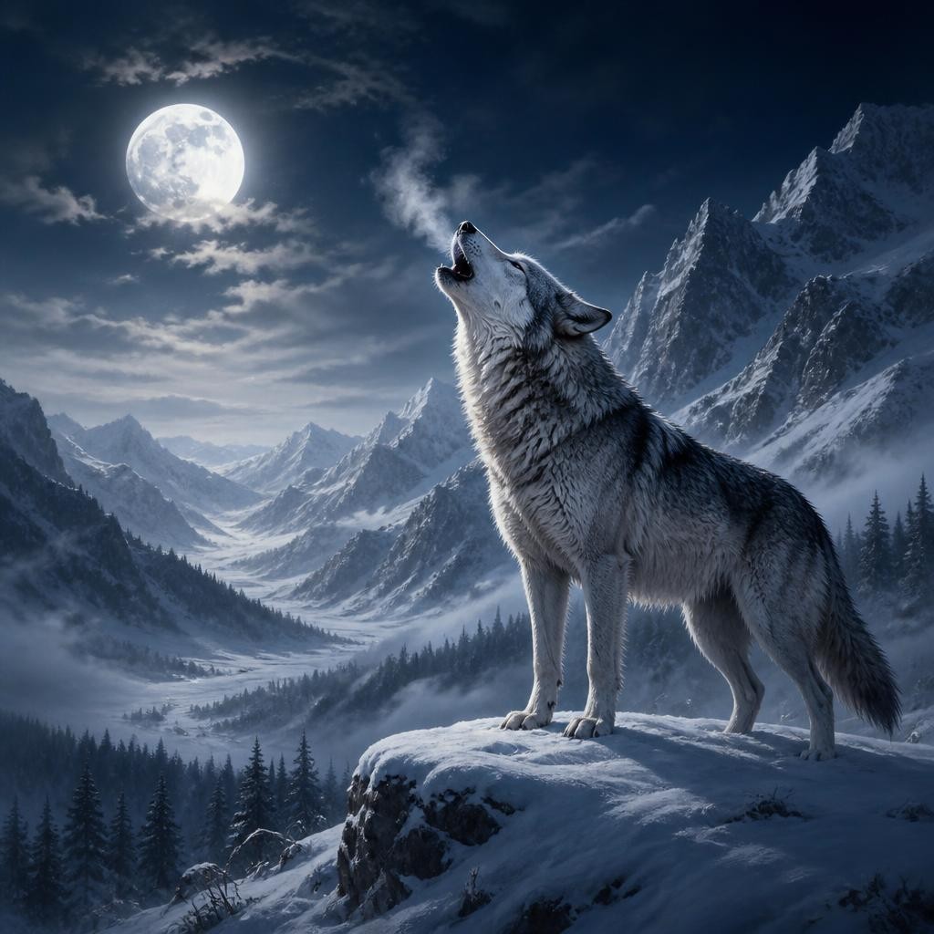 Illustration for the English word “howl”