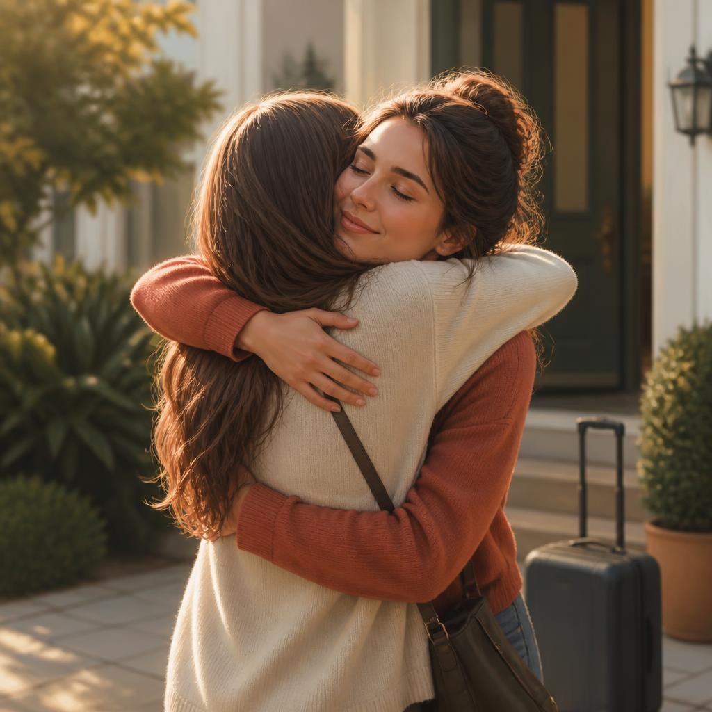 Illustration for the English word “hug”