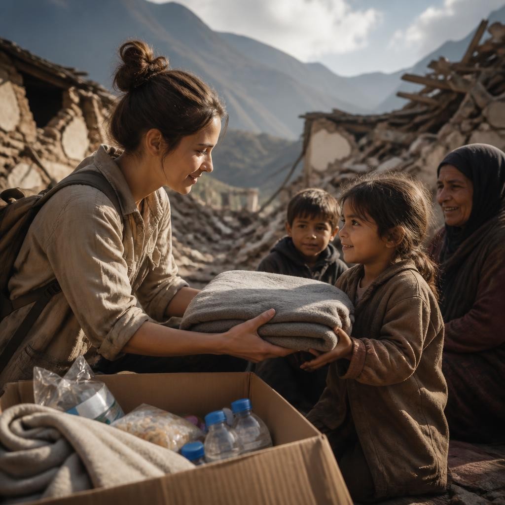 Illustration for the English word “humanitarian”
