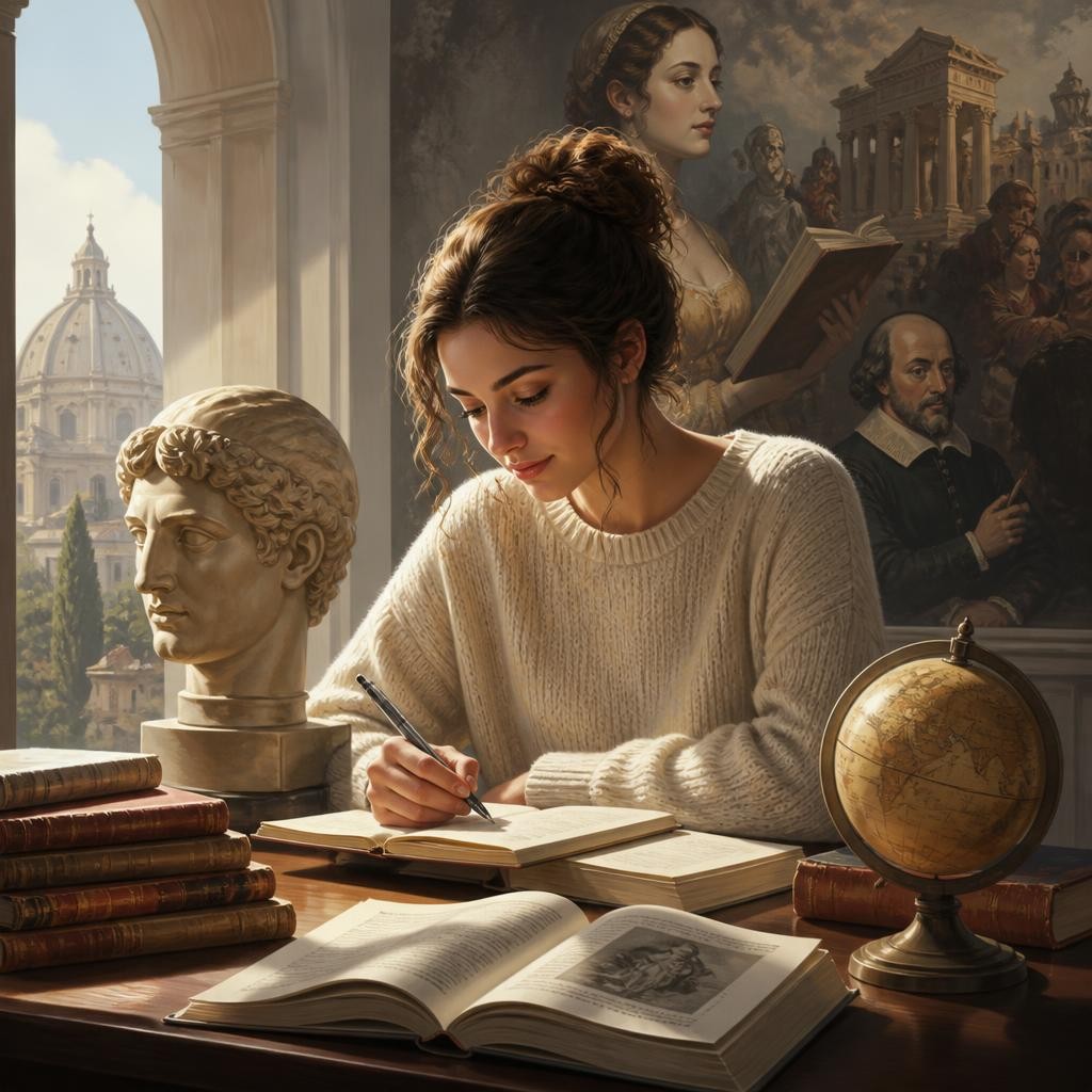 Illustration for the English word “humanities”