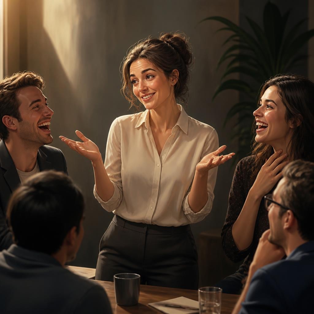 Illustration for the English word “humour”