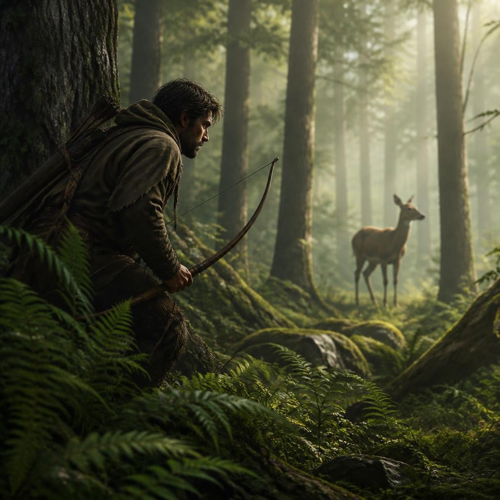 Illustration for the English word “hunter”