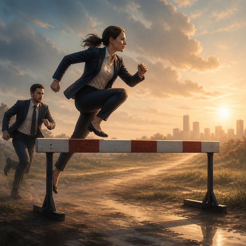 Illustration for the English word “hurdle”