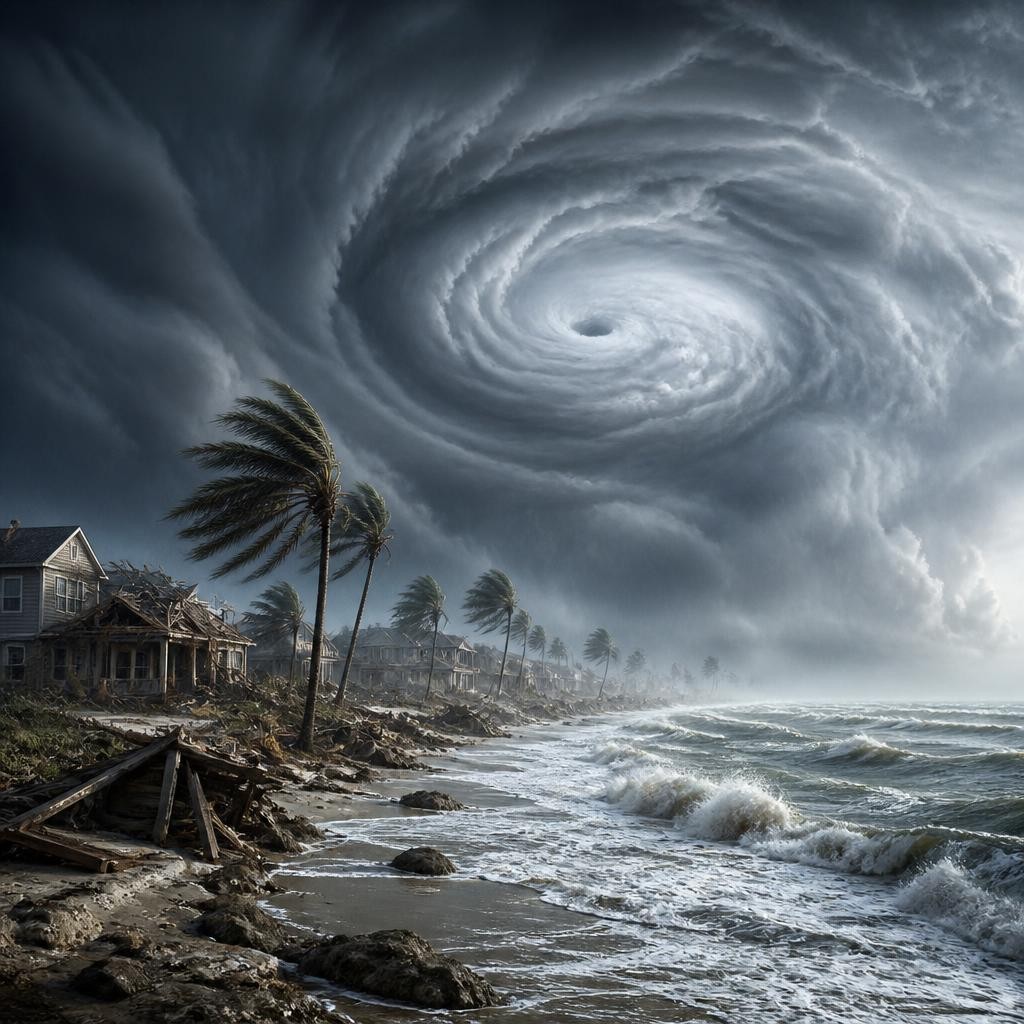 Illustration for the English word “hurricane”
